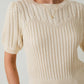 Round Neck Puff Sleeve Cable Sweater - Purpose + Passion Boutique