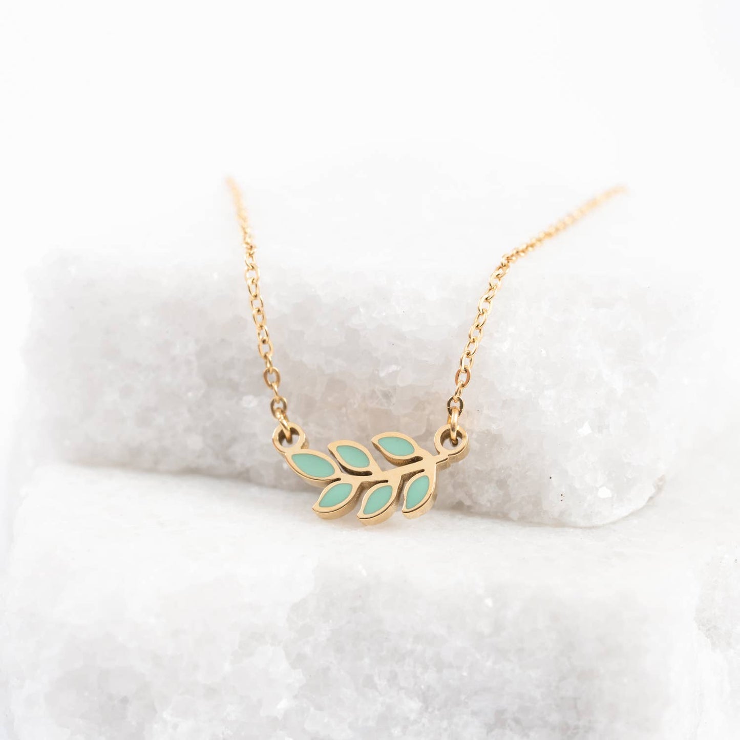 Rowen Leaf Necklace in Mint - Purpose + Passion Boutique
