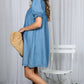 Ruffle Detail Chambray Tencel Mini Dress - Purpose + Passion Boutique