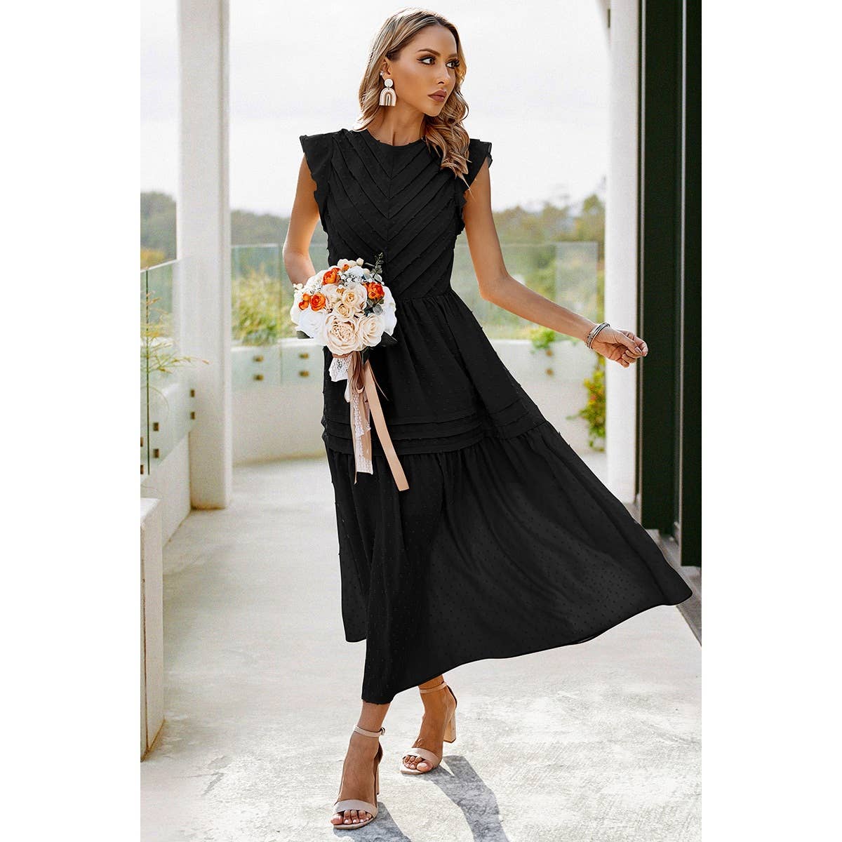 Ruffle Solid Willow Smocked Maxi Dress - Purpose + Passion Boutique