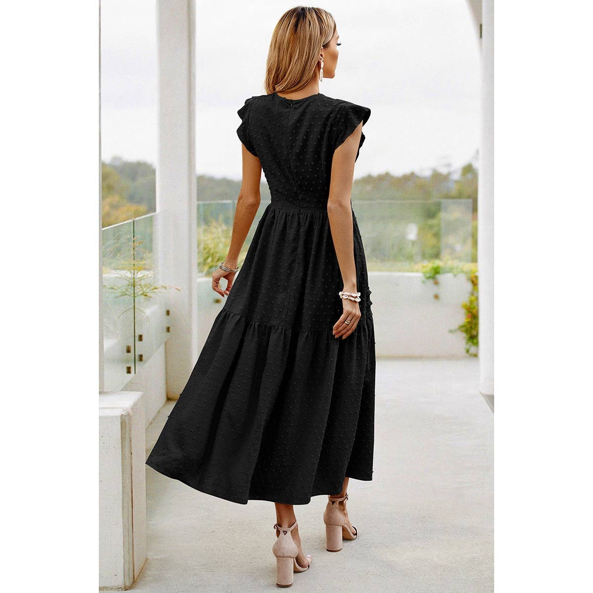 Ruffle Solid Willow Smocked Maxi Dress - Purpose + Passion Boutique