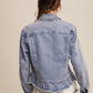 Ruffled Hem Light Denim Jacket - Purpose + Passion Boutique