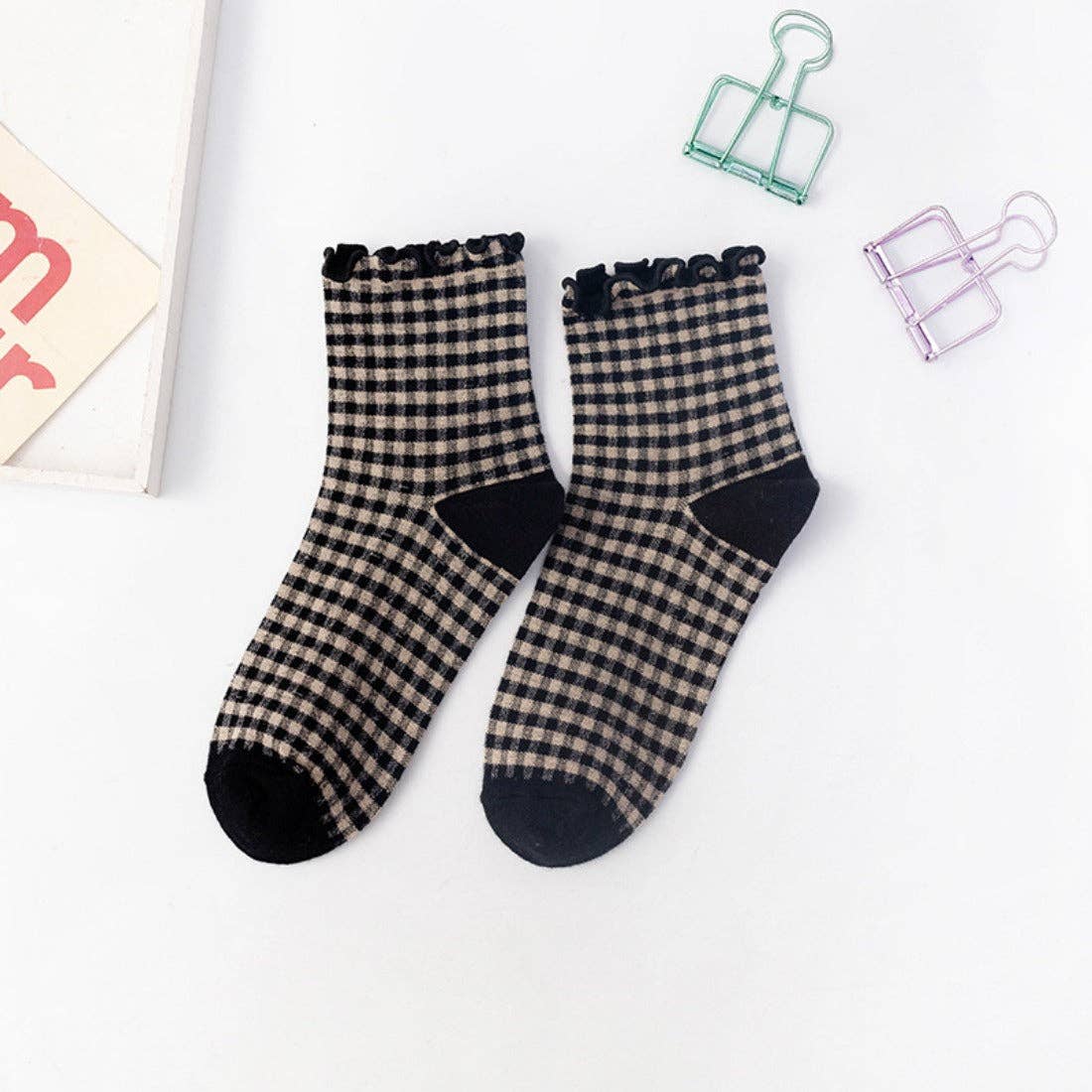 Rufia Colorful Check Pattern Lace Socks - Purpose + Passion Boutique