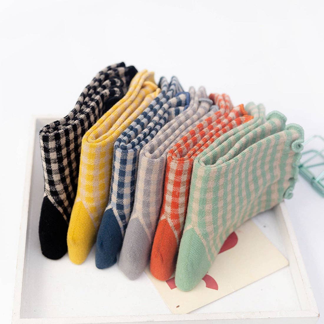 Rufia Colorful Check Pattern Lace Socks - Purpose + Passion Boutique