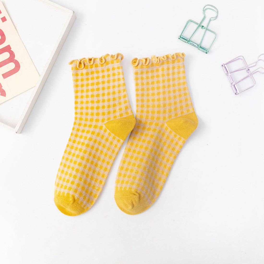 Rufia Colorful Check Pattern Lace Socks - Purpose + Passion Boutique