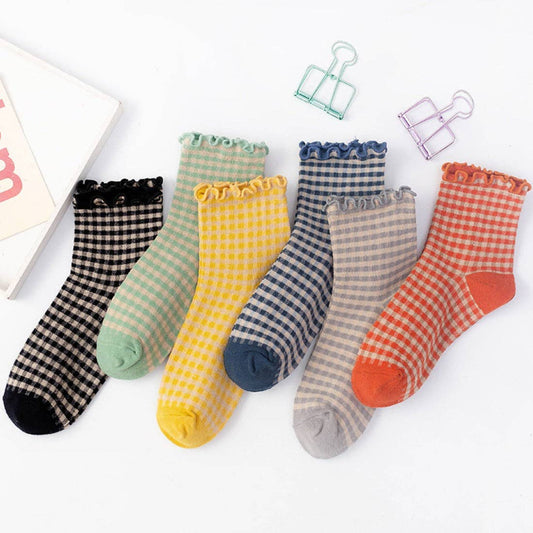 Rufia Colorful Check Pattern Lace Socks - Purpose + Passion Boutique