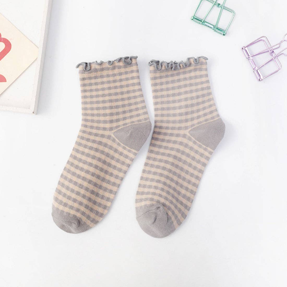 Rufia Colorful Check Pattern Lace Socks - Purpose + Passion Boutique