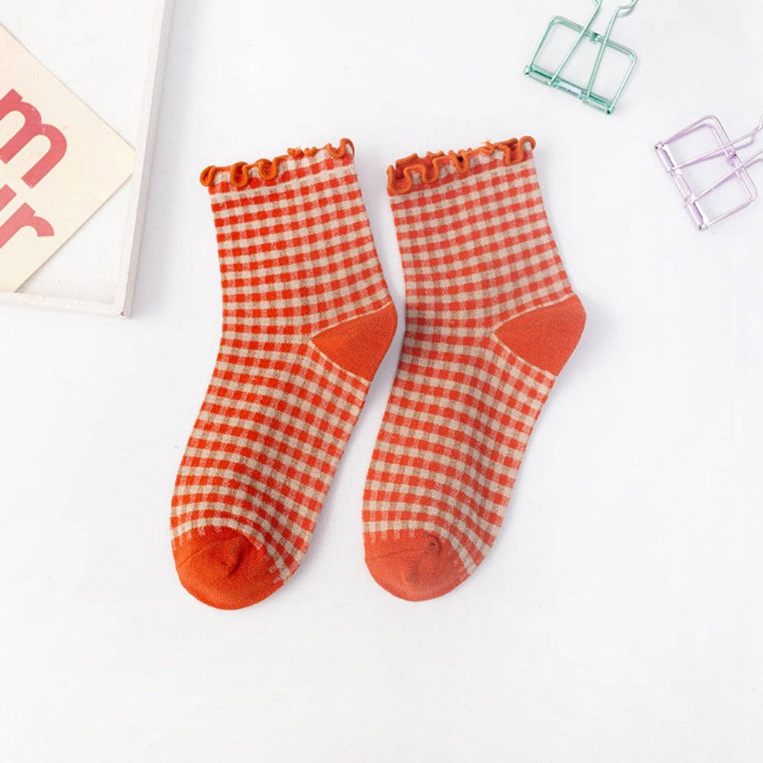 Rufia Colorful Check Pattern Lace Socks - Purpose + Passion Boutique