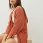 Rust Knit Striped Open Cardigan - Purpose + Passion Boutique