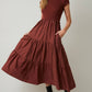 Rust Mock Neck Knit Tiered Dress - Purpose + Passion Boutique