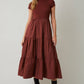 Rust Mock Neck Knit Tiered Dress - Purpose + Passion Boutique