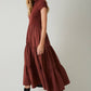 Rust Mock Neck Knit Tiered Dress - Purpose + Passion Boutique