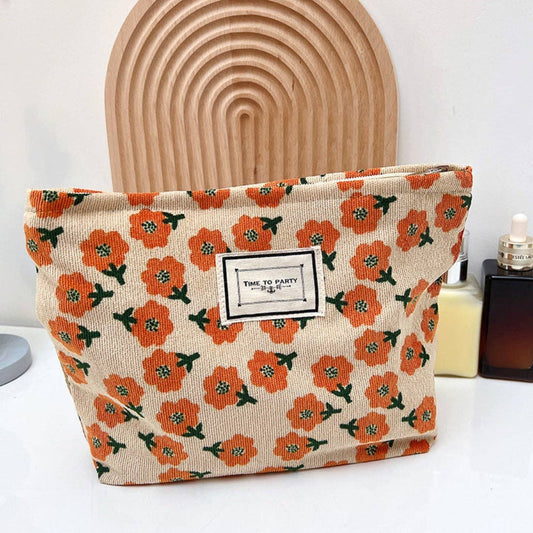 Rust Poppies Vintage Print Makeup Bag - Purpose + Passion Boutique