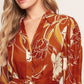 Rust/Cream Pattern Long Dress - Purpose + Passion Boutique