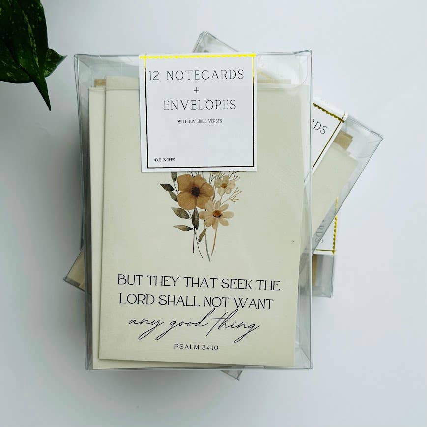 Rustic Floral Boxed Bible Verse Notecard Set | 12 Count - Purpose + Passion Boutique