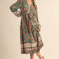 Sage Floral Belted Mini Dress - Purpose + Passion Boutique