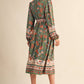 Sage Floral Belted Mini Dress - Purpose + Passion Boutique