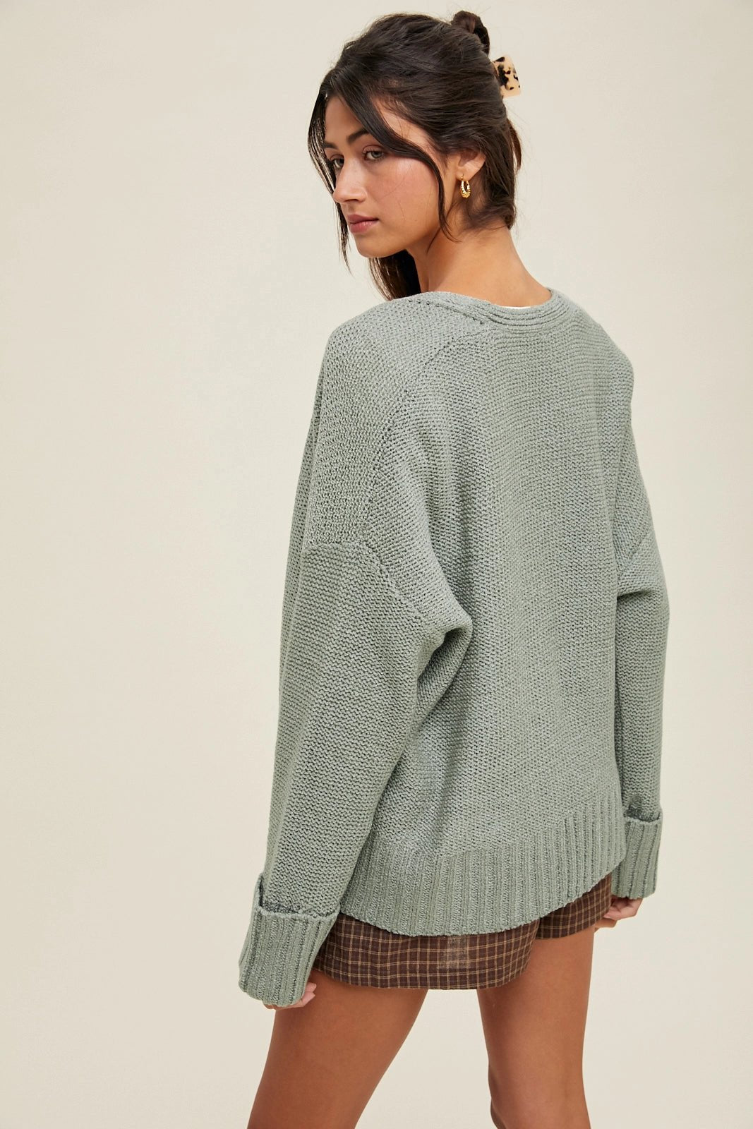 Sage Mint Lightweight Knit Sweater - Purpose + Passion Boutique