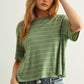 Sage Stripe Cotton Linen Top - Purpose + Passion Boutique