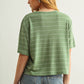 Sage Stripe Cotton Linen Top - Purpose + Passion Boutique