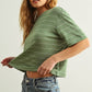 Sage Stripe Cotton Linen Top - Purpose + Passion Boutique