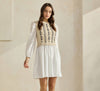 Sand & Ivory Sweater & Poplin Combo Mini Dress - Purpose + Passion Boutique