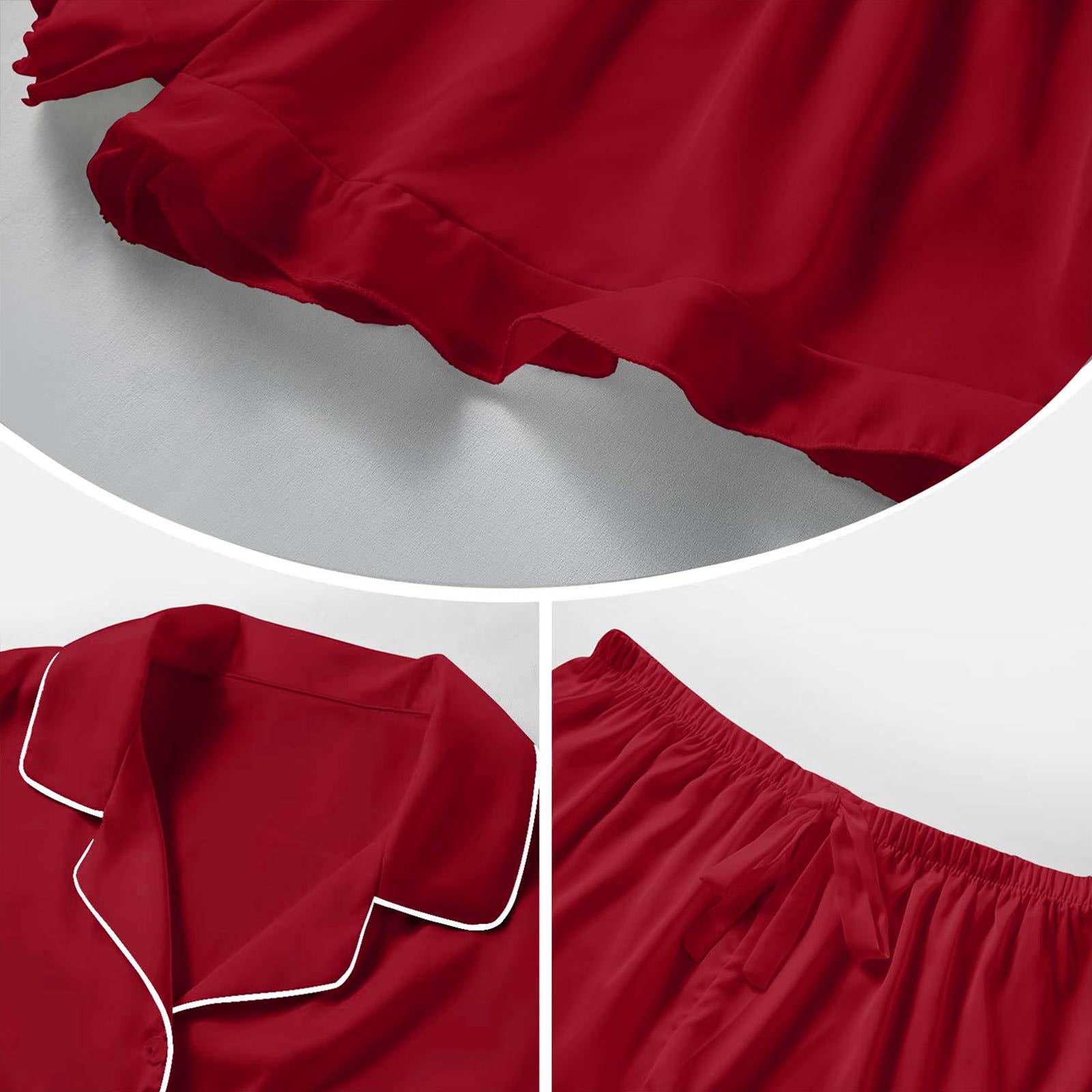 Satin Ruffled Loungewear Set (2pc) - Purpose + Passion Boutique