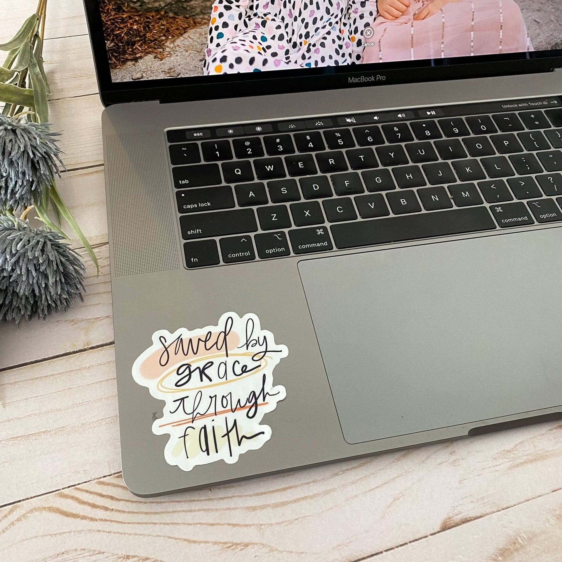Saved By Grace Through Faith Sticker - Purpose + Passion Boutique