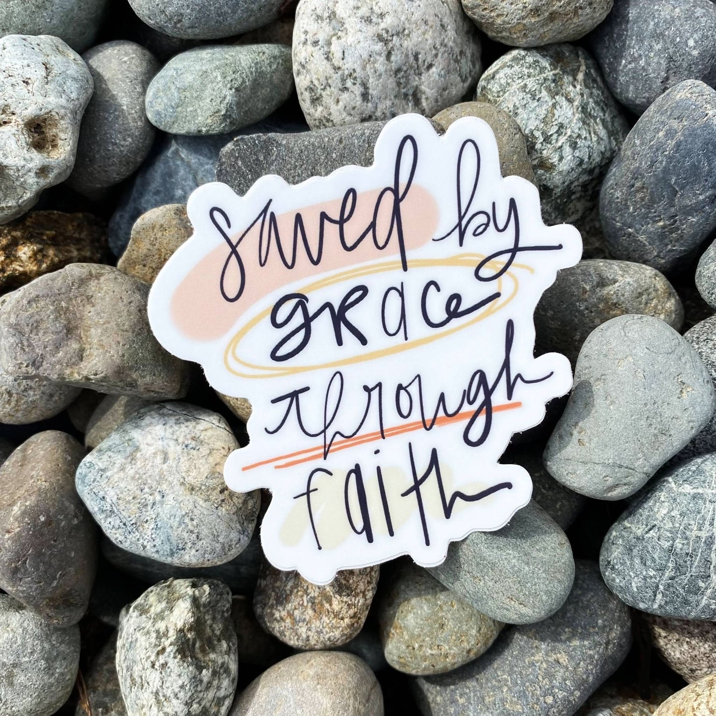 Saved By Grace Through Faith Sticker - Purpose + Passion Boutique