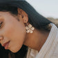 Sayuri Flower Silver Drop Earrings - Purpose + Passion Boutique