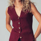 Sculpted Burgundy Button - Front Knit Vest - Purpose + Passion Boutique