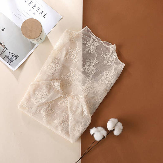 Semi Sheer Mesh Floral Lace Layering Top - Purpose + Passion Boutique