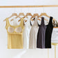 Semi - Sweetheart Neck Rib Knit Built - in Bra Top - Purpose + Passion Boutique