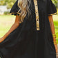 Sequin Black Trim Bubble Sleeve Game Day Shirt Dress - Purpose + Passion Boutique