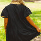 Sequin Black Trim Bubble Sleeve Game Day Shirt Dress - Purpose + Passion Boutique