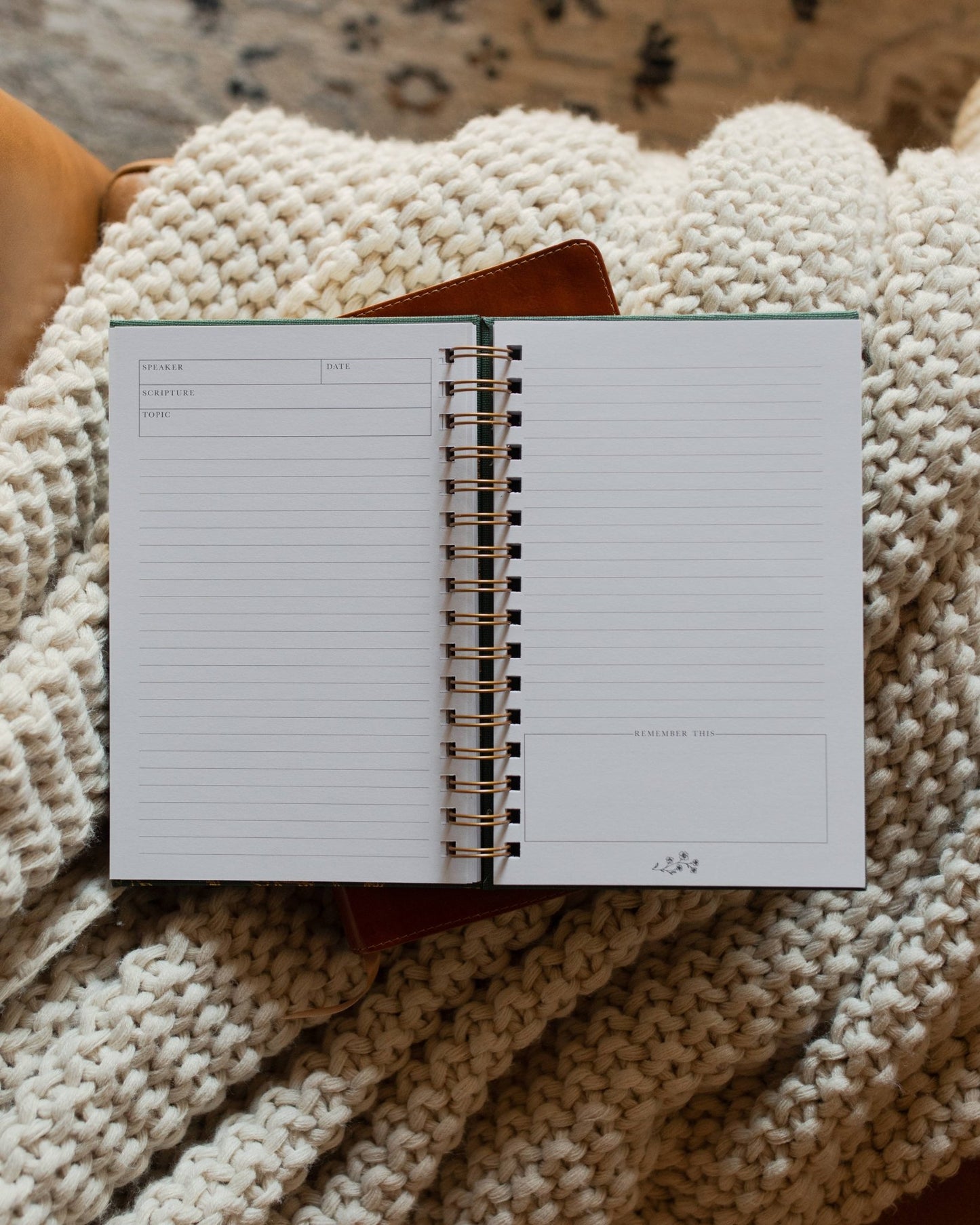 Sermon Notes Journal Green Floral - Purpose + Passion Boutique