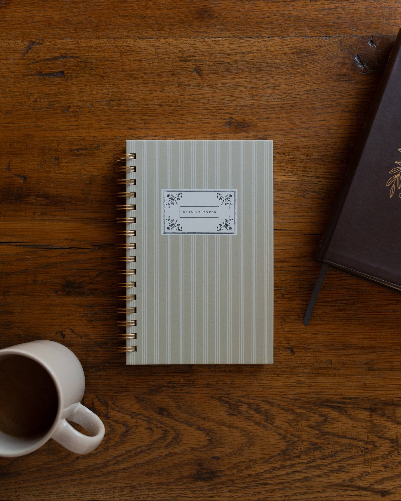 Sermon Notes Journal Pale Stripes - Purpose + Passion Boutique