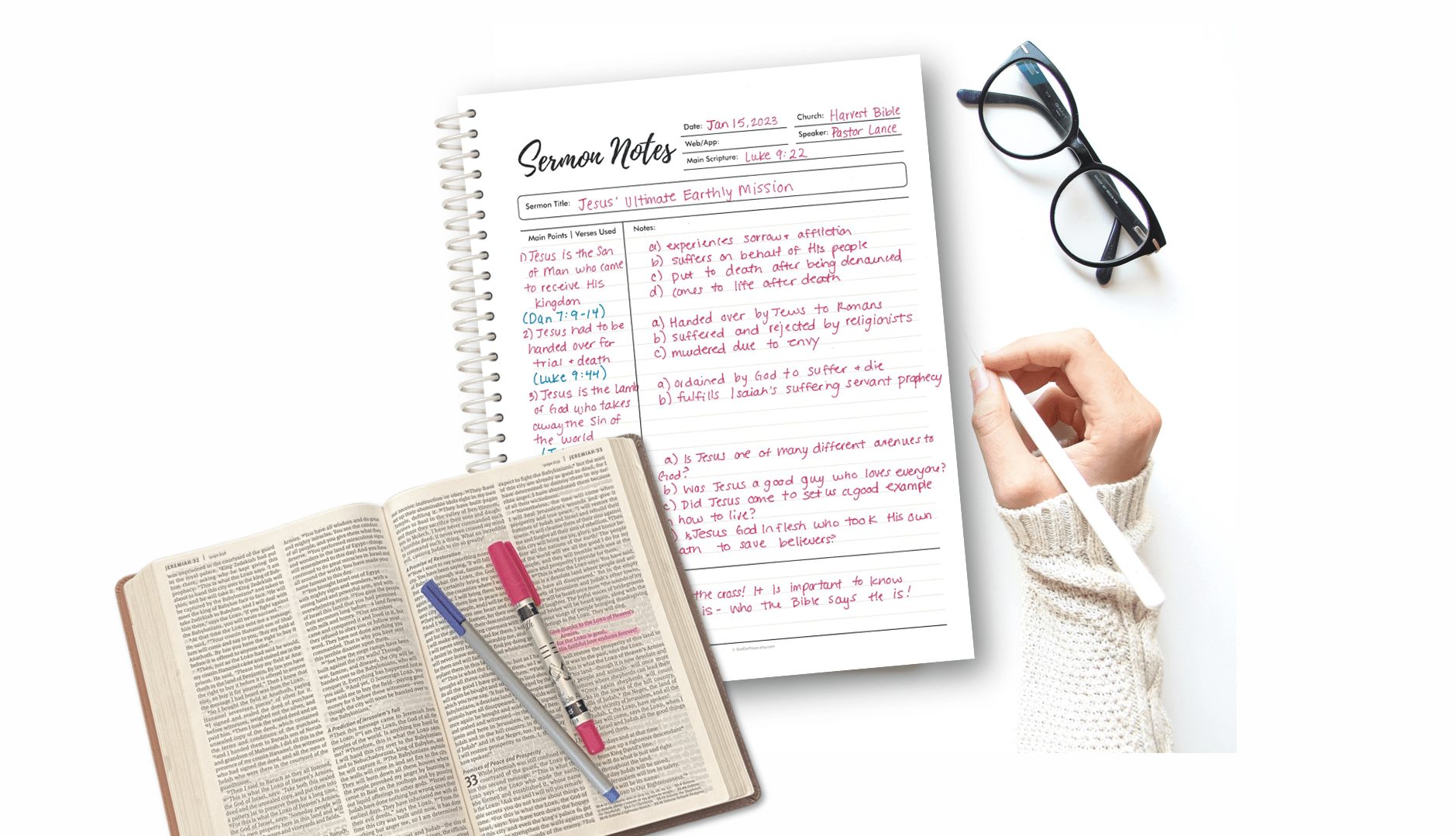Sermon Notes Spiral - bound Journal - Purpose + Passion Boutique