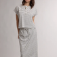 Black + White Striped Knit Top and Skirt Set