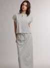 Black + White Striped Knit Top and Skirt Set