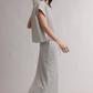 Black + White Striped Knit Top and Skirt Set