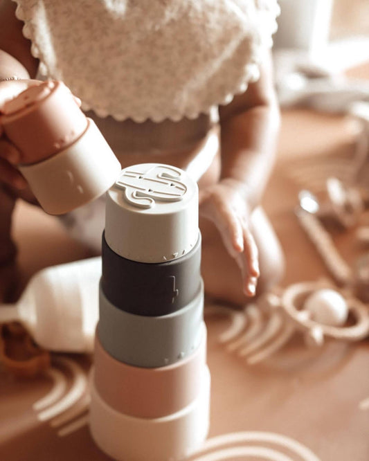 Shapes Large Soft Silicone Stacking Cups Toy - Purpose + Passion Boutique