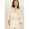 Sheer Long Sleeve Button Down Shirt - Purpose + Passion Boutique