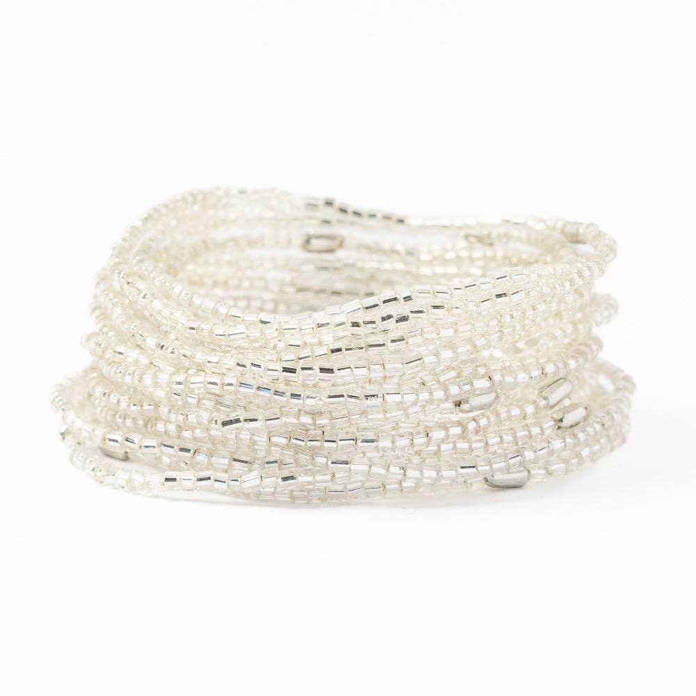 Silver 18 Strand Luxe Beaded Bracelet Set - Purpose + Passion Boutique