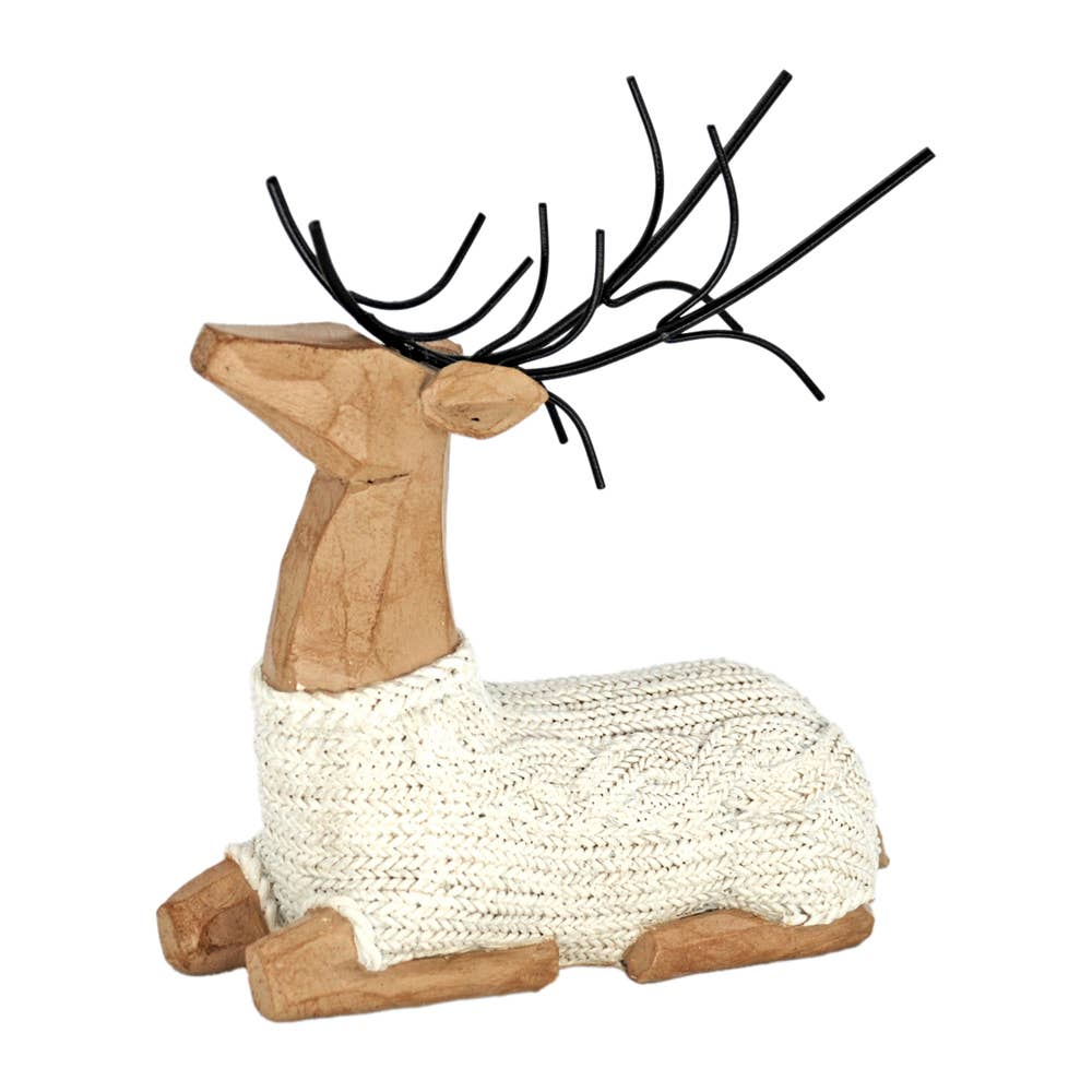 Sitting Resin Sweater Deer - Purpose + Passion Boutique