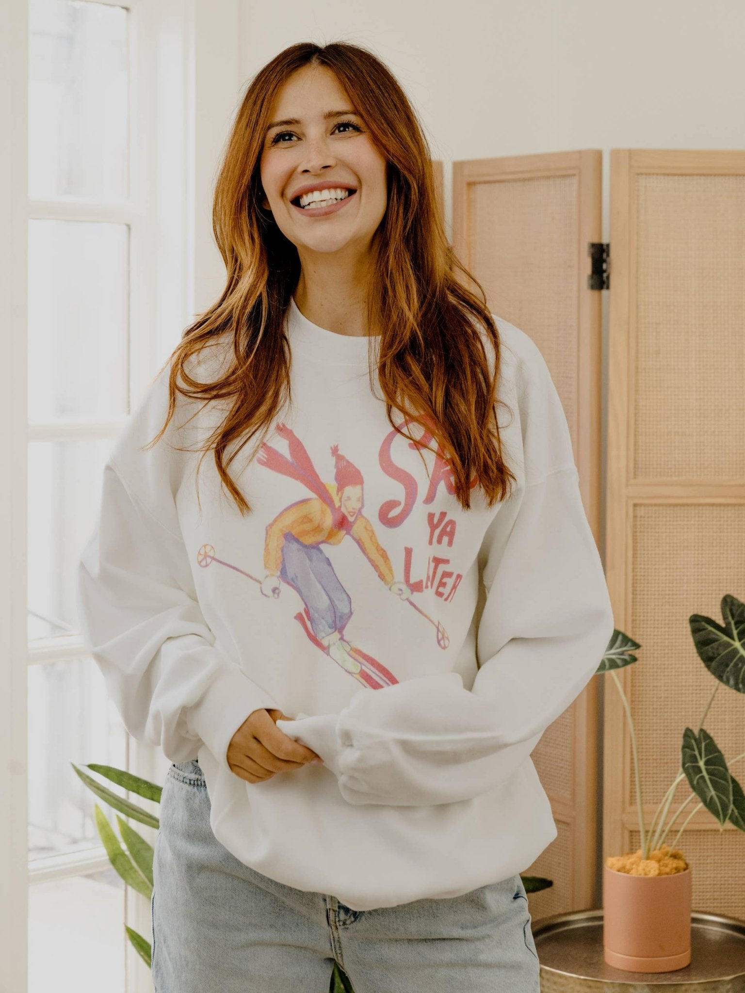 Ski Ya Later White Sweatshirt - Purpose + Passion Boutique