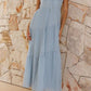 Sky Blue Keyhole Ribbon Tiered Strappy Maxi Dress - Purpose + Passion Boutique