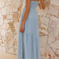 Sky Blue Keyhole Ribbon Tiered Strappy Maxi Dress - Purpose + Passion Boutique