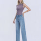 Slant Pocket High Rise Waist Facing Wide Leg Jean - Purpose + Passion Boutique