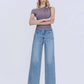 Slant Pocket High Rise Waist Facing Wide Leg Jean - Purpose + Passion Boutique